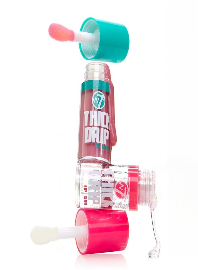 W7 Juicy Lips! Thick Drip Lip Gloss Duo Gift Set - Too Close & In The Clear - Hydrating Glossy Lip Glosses - Stocking Stuffer - Image 3